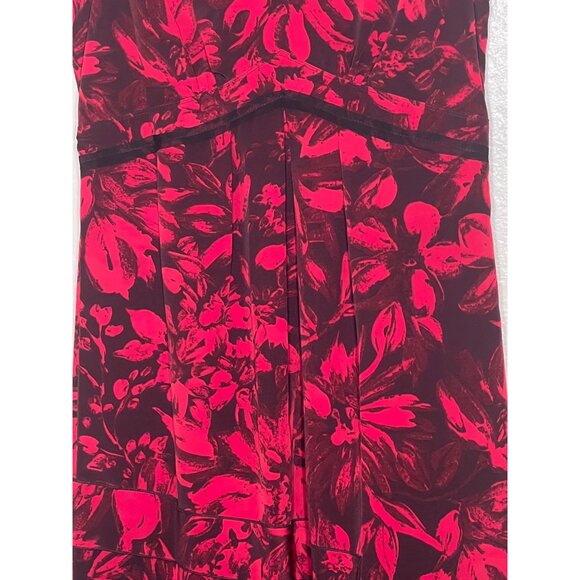 Simply Vera Vera Wang 4 Red & Black Baby Doll  Floral Elegant Tiered Empire - Picture 7 of 13